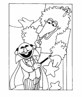 A coloring page of sesame street